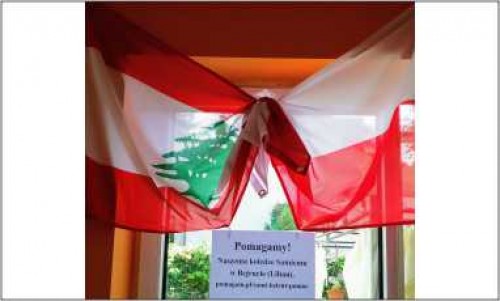 Flaga Libanu i Polski